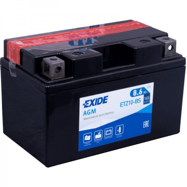 Exide ETZ10-BS AGM Motorradbatterie entspricht YTZ10S
