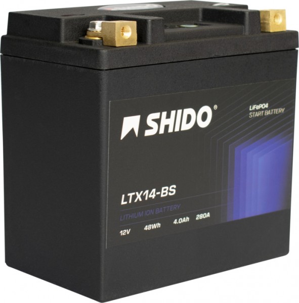 Shido Lithium Motorradbatterie LTX14-BS LiFePO4 Hurricane Shop kaufen günstig 